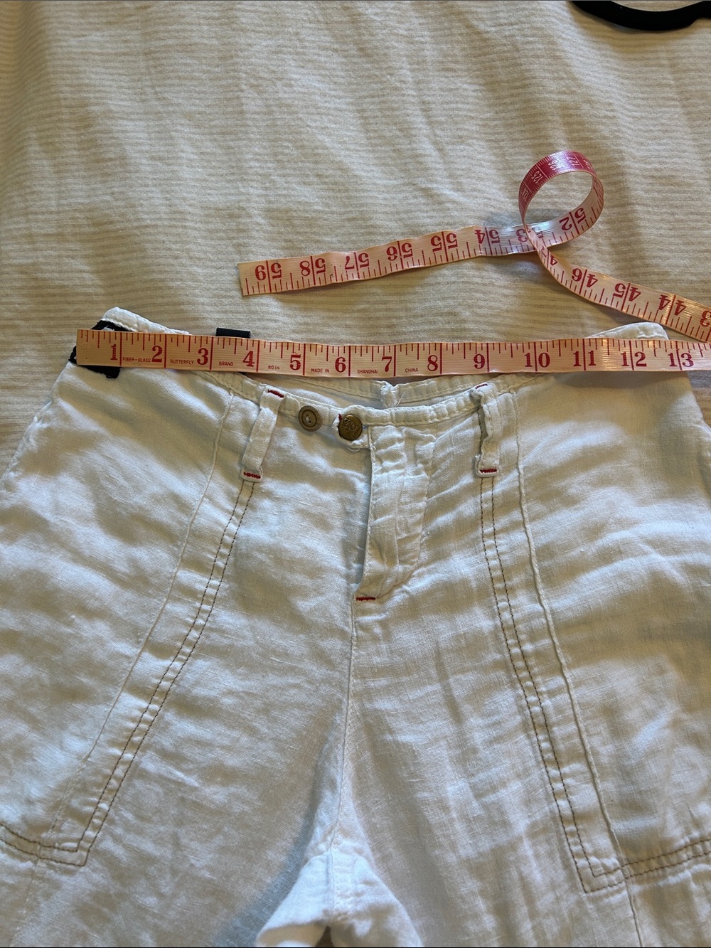 Women's White Linen Wide-Leg Pants - Picture 6 of 13